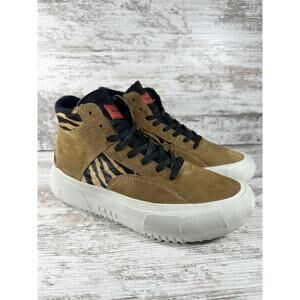 Women's BrandBlack Capri Luxe Brown Leo Sneakers Sz 7.5